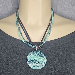 MOTHER OF PEARL COASTAL COLORS MULTISTRAND NECKLACE